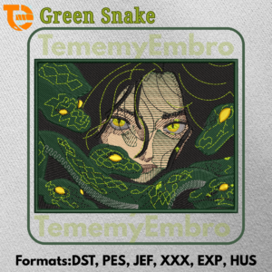 Green Snake Anime Embroidery Design Exclusive Series