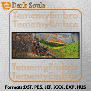 Dark Souls Knight Resting Embroidery Sunset Edition Art