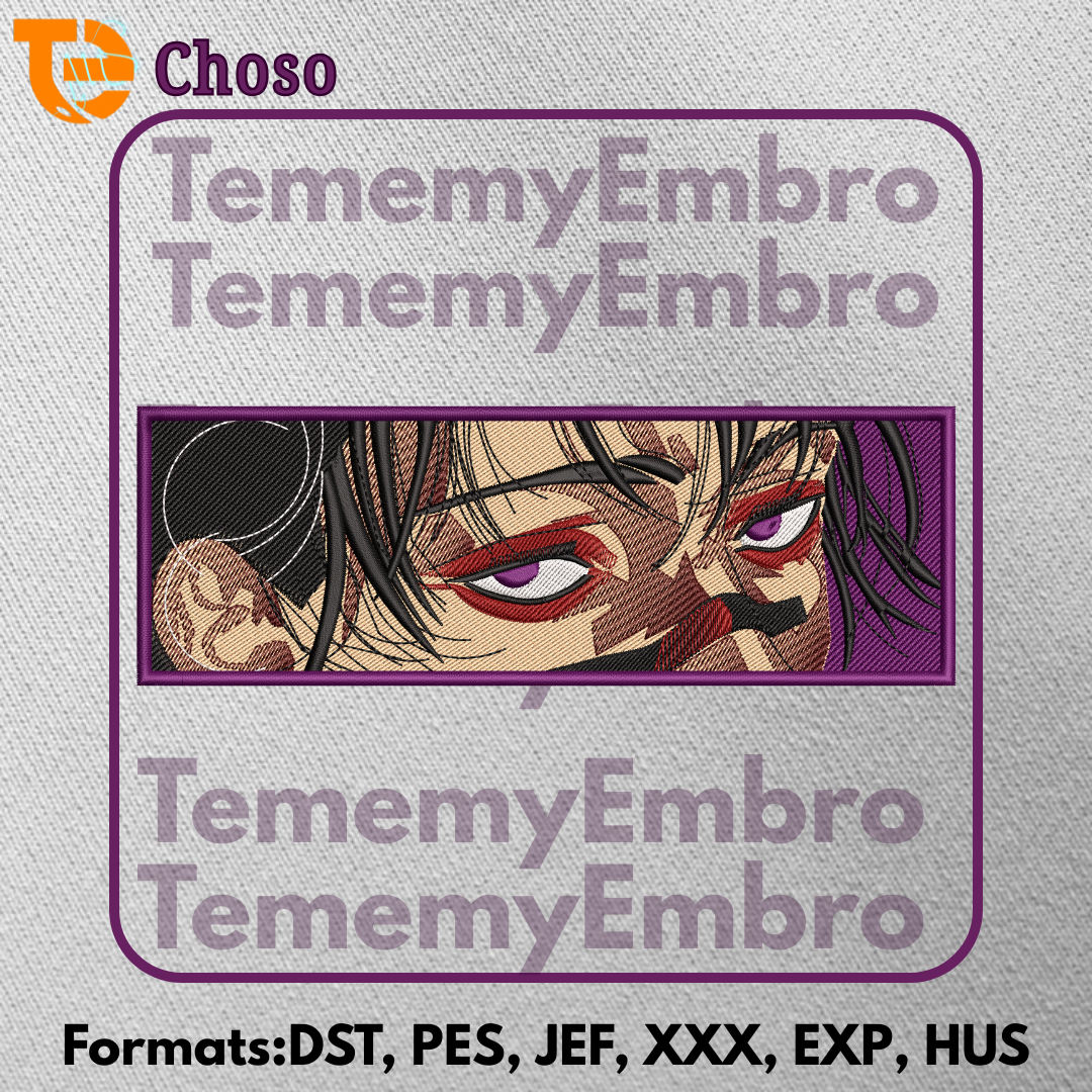 Choso Jujutsu Kaisen Embroidery Design - JJK Blood Manipulation Manual Digitizing Pattern