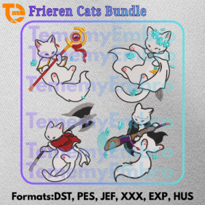 Frieren Beyond Journeys End Cat Anime Embroidery Bundle Frieren Himmel Fern Stark
