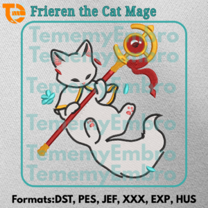 Frieren Beyond Journeys End Anime Cat Embroidery Art Mage Kitty