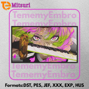 Mitsuri Kanroji Demon Slayer Anime Embroidery Art Love Hashira