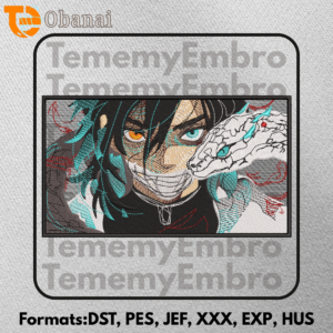 Obanai Iguro Demon Slayer Anime Embroidery Art Snake Hashira